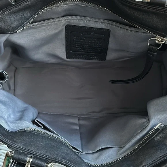 Coach Soho Black Pleated Leather Satchel - Picture 15 of 16